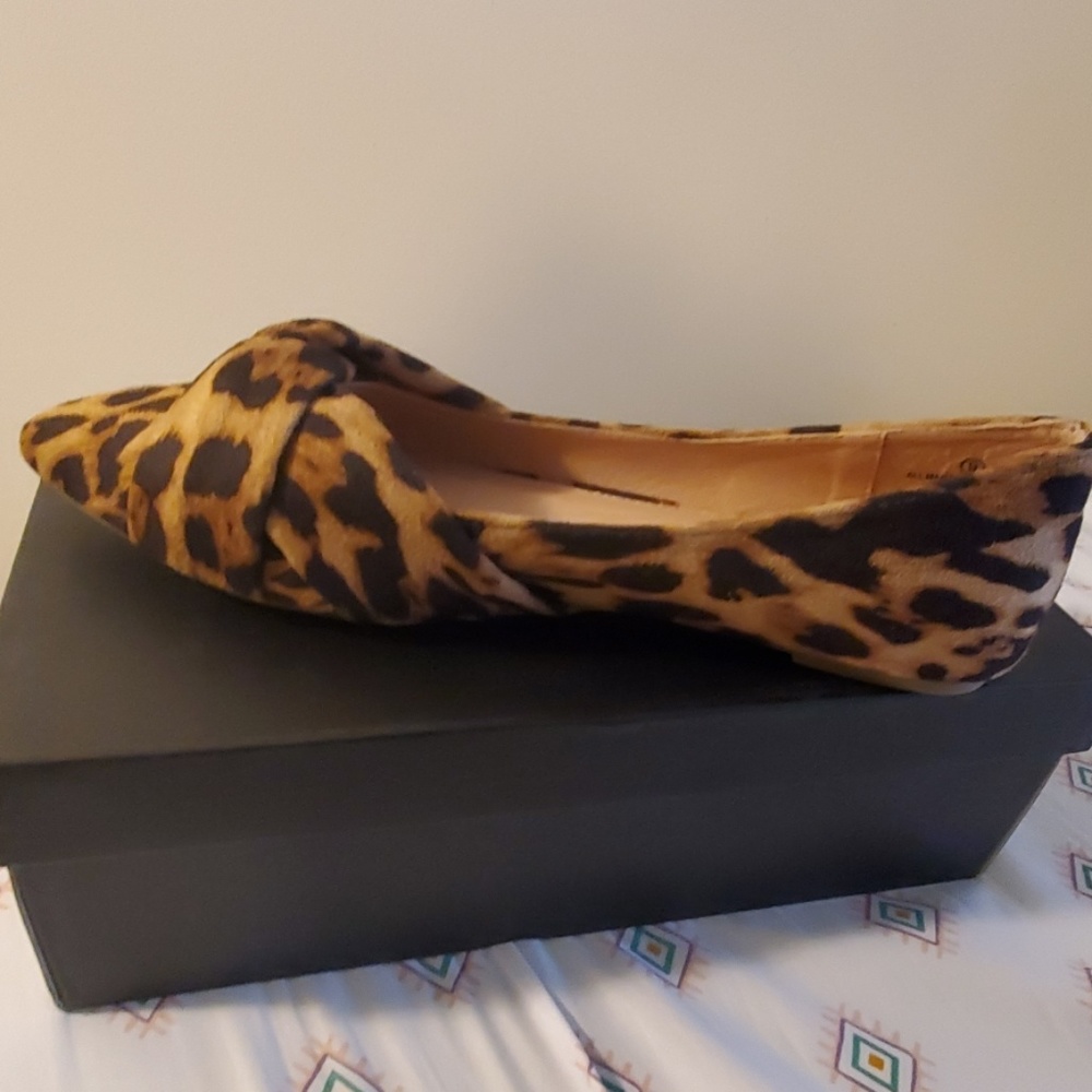 Leopard Pointed-Toe Flats - Picture 2 of 2
